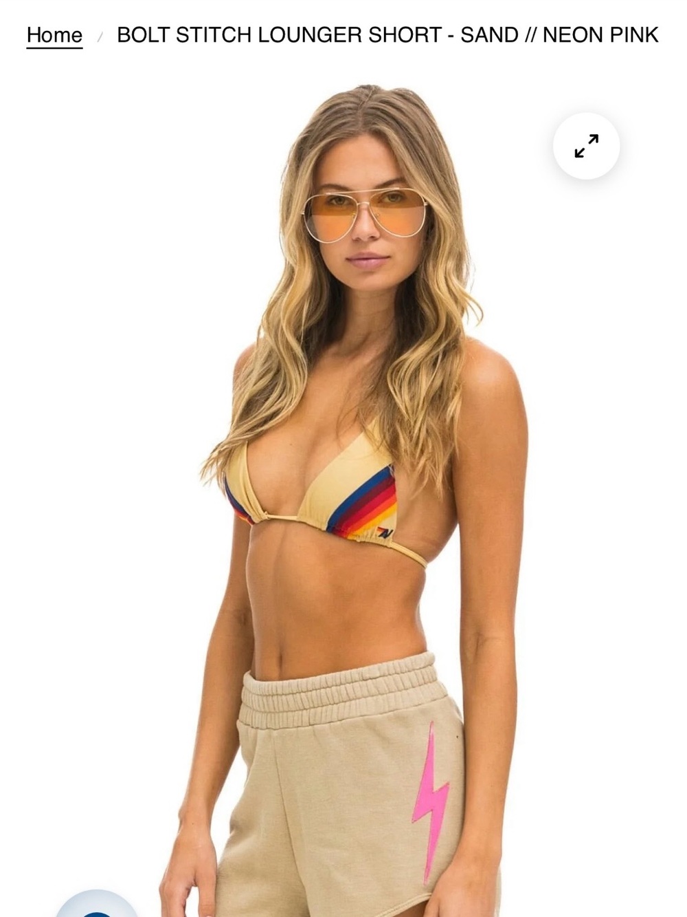 Bolt Stitch Lounger Shorts in Sand